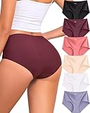ALL OF ME 6er Pack Seamless Slips Damen Unterhosen Nahtlose Unterwäsche Frauen Brazilian Slip No Show Atmungsaktiv Panties Weich Mehrpack S XXL