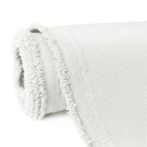 GeeComfy Waterproof Canvas Upholstery Fabric by the Yard, White