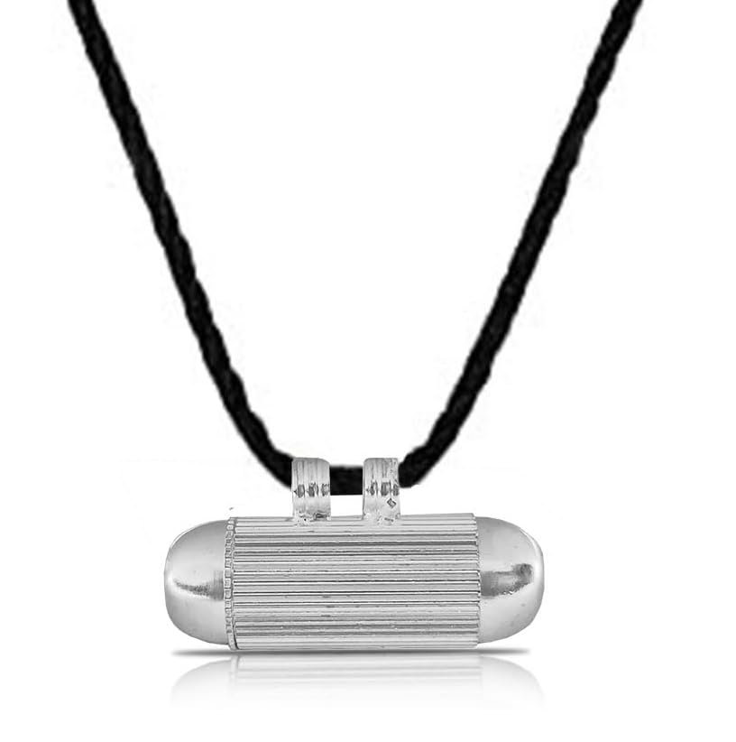 Airtick Silver Big Size JAR0519 Capsule/Cylinder Shape Spiritual Power Taweez/Tabeej/Tavij/Amulets Nazariya To Protect From Evil Eyes For Good Luck Locket Pendant Necklace With Cotton Thread Dori
