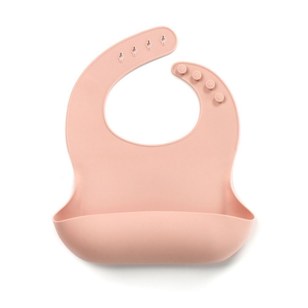 Jané Silicone Bib, Roll, Waterproof, Quick Drying, 4 Adjustment Measures, BPA Free, Dishwasher Safe, Pink