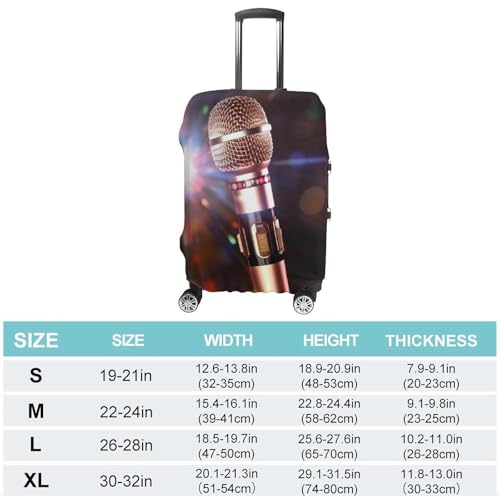 Karaoke Microphone Luggage Cover, Washable Elastic Suitcase Cover Protector Fit 18-32 Inch Luggage2