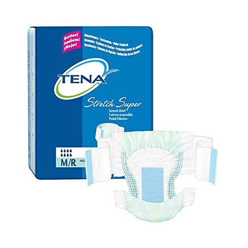 TENA Stretch Super Incontinence Brief M Breathable, 67902, 56 Ct