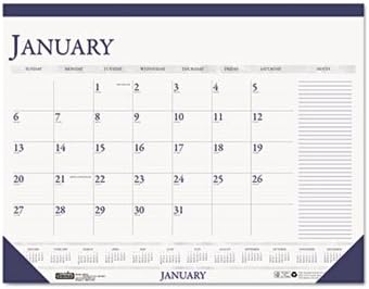HOD164 - House Of Doolittle Two-Color Monthly Desk Pad Calendar w/Large Notes Section