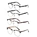 Shiratori New Vintage Fashion Half Frame Semi-Rimless Clear Lens Glasses (4-Pack)