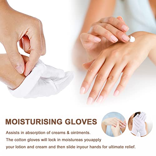 100% White Soft-Hand Cotton Moisturising Gloves Work Gloves, Extra Large (12 Pairs) #TOP2
