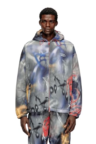 [Diesel] [ディーゼル] メンズ フード付きジャケット J-MIRR A203460PGBW 44 グレー×ネイビー 96IA