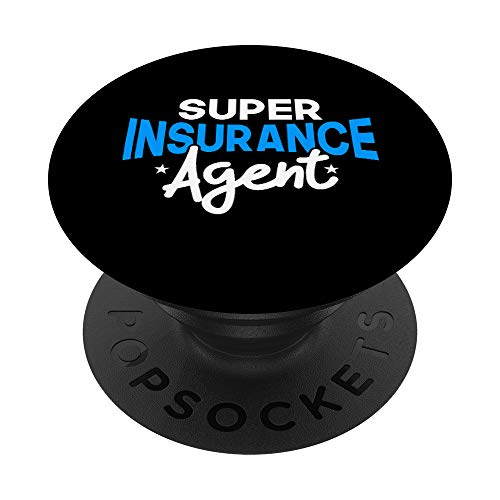 Super Insurance Agent | Funny Insurance Broker Superhero PopSockets Agarre y Soporte para Teléfonos...