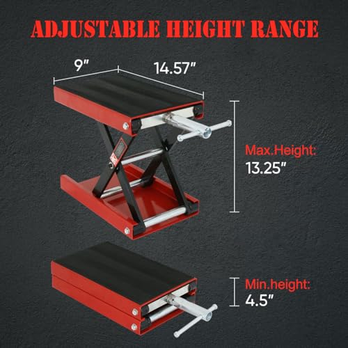 Smartxchoices SC1531 Motorcycle Lift 1100 Lb Capacity Wide Deck Motorcycle Center Scissor Lift Jack Hoist Stand thumb #2
