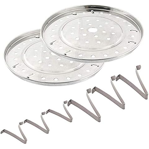 Turbokey Round Canning Rack 6.1 Inch Pressure Cooker Racks 2-Pack Stainless Steel Water Bath Food Steam Basket with 6 Detachable Legs-3 Short, 3 Tall (6.1"/155mm) Cover