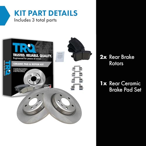 Image of TRQ Rear Ceramic Brake Pad and Rotor Set