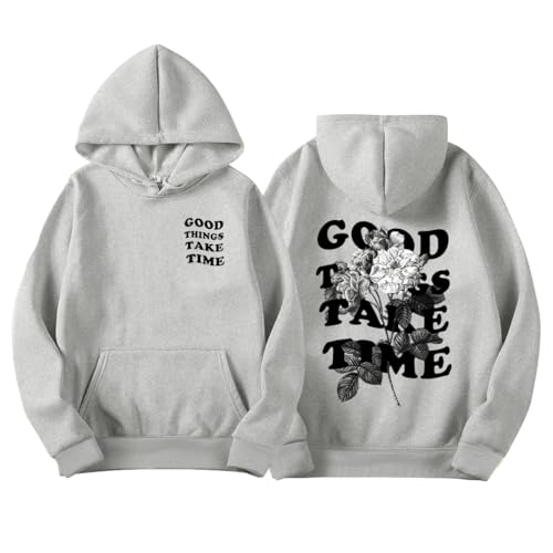 Yegirlzs Sweat à Capuche Homme Lettre Imprimé Sweatshirt à Manche Longue Hommes Rétro Hoodie Pullover Hip Hop Streetwear Grande Taille Sweatshirt...