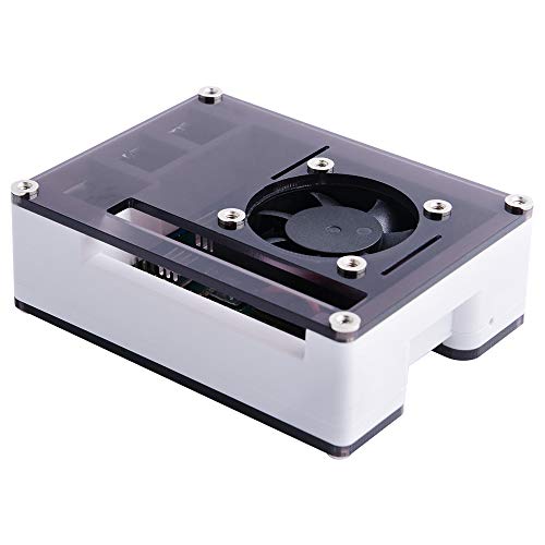 GeeekPi Raspberry Pi 4 Custodia con Ventola, dissipatore di Calore Raspberry Pi, Alimentatore Raspberry Pi 5V 3A, Ventola Raspberry Pi 4 per Raspberry Pi 4B (Nero/Bianco)
