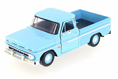 Motor Max 1966 Chevy C10 Fleetside Pickup, Light Blue 73355AC/LBU - 1/24 Scale Diecast Model Toy Car