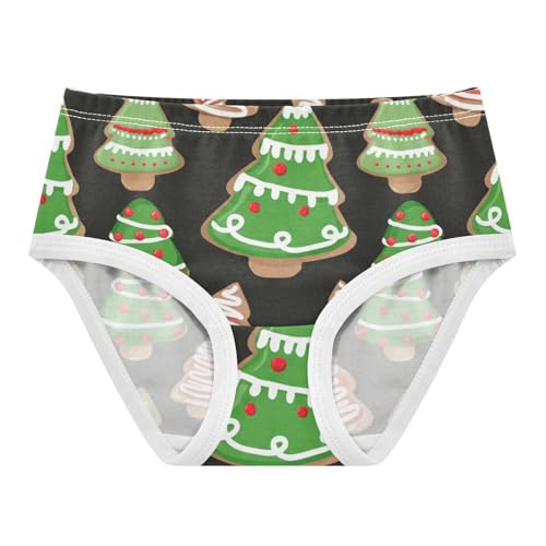 Christmas Tree Cookies Green Black Panties Little Girl Toddler Underwear Floral Cotton Funny Briefs Undies Kids 2t
