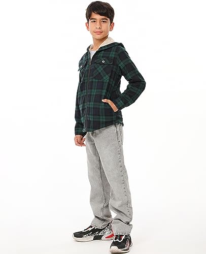 Image of ZENTHACE Boys Sherpa Fleece Lined Flannel Jacket