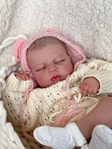 Anano Reborn Baby Vollsilikon Lebensecht 20 Zoll Realistische Neugeborene Baby Mädchen Puppe 50CM Schlafendes Baby Ganzkörper Silikon Flexible Puppe (Waschbare) – Bild 5