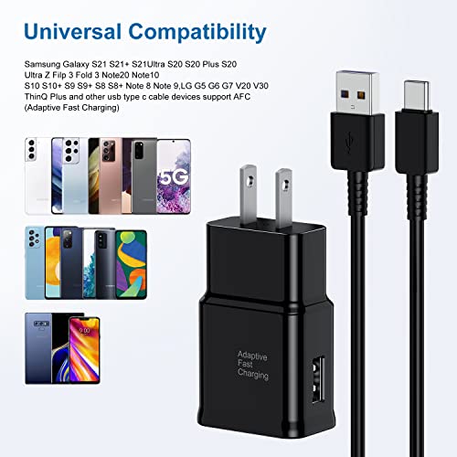 Cndons Type C Charger Fast Charging, 2 Pack Usb C Android Phone Wall Charger Block & 6Ft Charge Cable Cord, For Samsung Galaxy S8 / S9 / S10 Plus Active S10E thumb #3