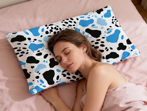 Velours coussin imprimé léopard bleu 40x80 cm double face de qualité supérieure