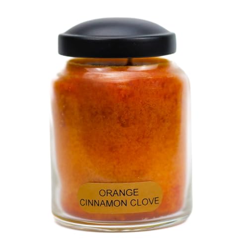 A Cheerful Giver - Orange Cinnamon Clove Baby Scented Glass Jar Candle (6oz) with Lid & True to Life Fragrance Made in USA