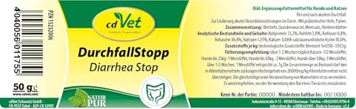 cdVet Naturprodukte DurchfallStopp für Hunde und Katzen 50 g - Unterstützung bei akuten Magen-Darm-Beschwerden - Diät-Ergänzungsfuttermittel