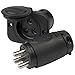 Marinco Black 12VCPS3 Trolling Motor Plug/Receptacle