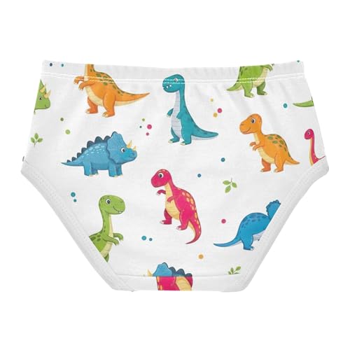 Girls Underwear Toddler 2t Cotton Little Girl Panties Fancy Briefs Underpants Colorful Cartoon Dinosaurs White2