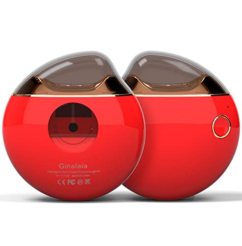 Ginalaia Electric Nail Clipper, USB Rechargeable Safe Electric Nail Knife and File 2 in 1 Design ,Electric Nail Trimmer with, Electric Nail Clipper for Baby ,Kids, Elderly.for Adults Too(Red)