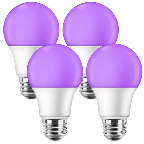 4 unidades de bombillas UV de luz negra, 9 W E27 LED UV, 385-400 nm, lámpara de luz negra, bombilla UV E27, iluminación UV, luz de fiesta, discoteca, club, bar