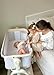 HARPPA Cuddly 3 in 1 Rocking Bassinet, Baby Bassinet Bedside Sleeper with Soft Mattress, Mesh Sides, 5 Adjustable Heights & Wheels for Newborns