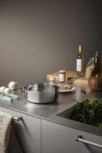 Eva Trio Stainless Steel Sauté Pan 24 cm Ideal for Quick Frying and Sautéing Thanks to the Deep Sides, the Saute Pan is also suitable for preparing sauces and stews, Polished Steel - Image 4