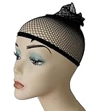 CAISHA Haarnetz Perückenunterziehhaube Perücke Cap 2 Stücke Schwarz WC4