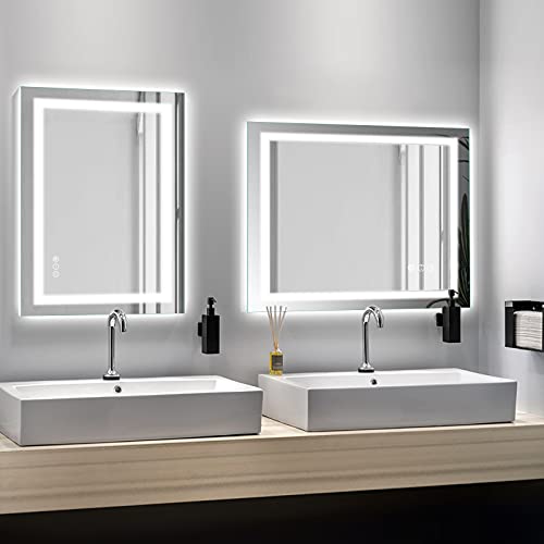 Amorho LED Bathroom Mirror 28"x 36" with Front and Backlight, Stepless Dimmable Wall Mirrors with Anti-Fog, Shatter-Proof, Memory, 3 Colors, Double LED Vanity Mirror (Horizontal/Vertical) by Amorho - Image 8