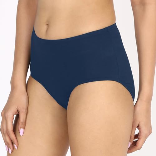 Image of NYKD (NYP104 Comfortable & Breathable Cotton Panty Set for Women (Pack of 3) | High Rise & Full Coverage Brief with Anti Odor Properties | Super Soft & Concealed Elastic for All Day Comfort