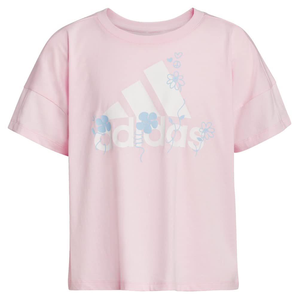 T-shirt oversize adidas filles grand modèle rose clair en taille 14 - 5