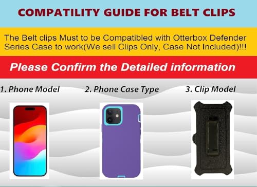 Replacement Belt Clip Holster for OtterBox Defender Series Case Apple iPhone 16Plus - 6.7" (1pack) by WEIFAN - Image 2