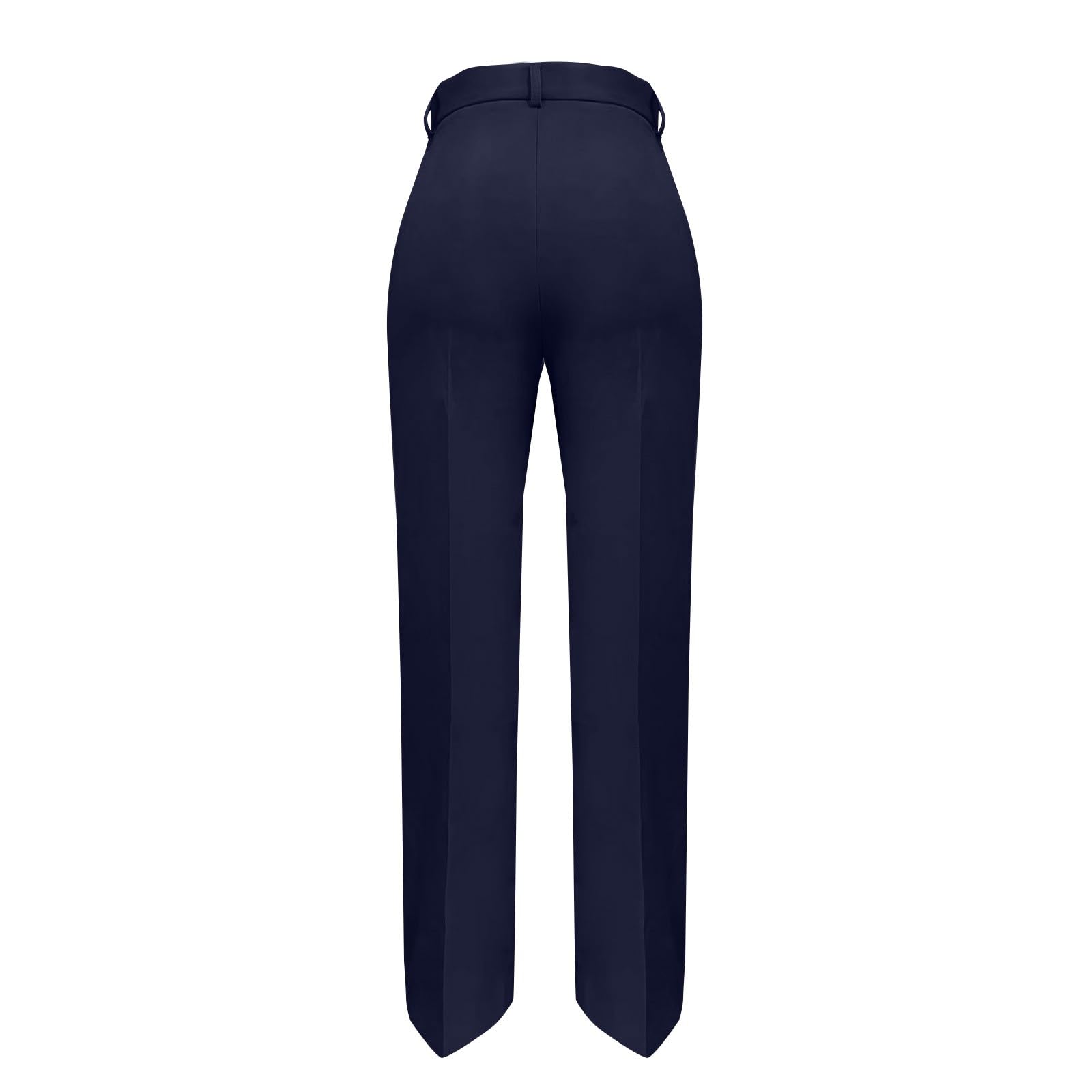 Pantaloni da donna a vita alta, da donna, a gamba larga, in tessuto, comodi, eleganti, casual, a vita alta, con tasche, casual, alla moda, da lavoro, da lavoro