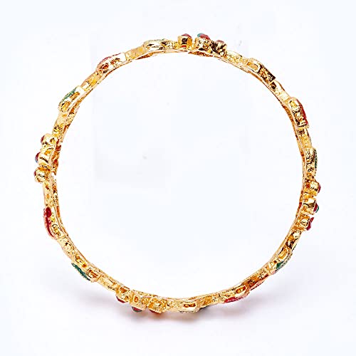 Plated Set of 2 Traditional Bangle (11306b_2.4)