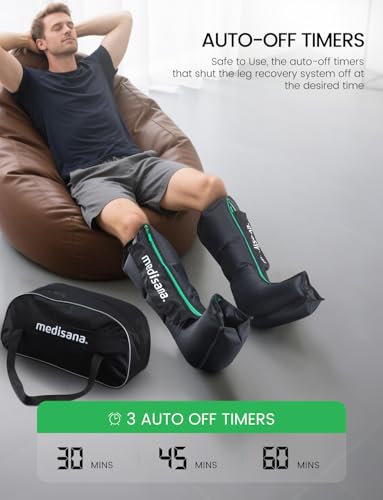 Medisana Leg Massagers with Heat and Compression, Leg Massager for Circulation and Pain Relief, Foot and Calf Massager Machine for Edema, Relax Recover-White Elephant Gifts for Dad Men Mom Women - Image 6