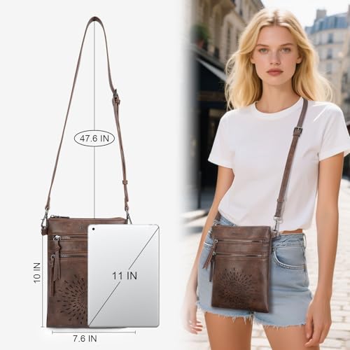 APHISON Crossbody purse for Women, Vegan Leather Sunflower Crossbody Phone Handbags with Adjustable Strap4