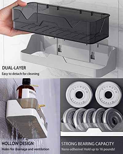 Blyphoo Shower Caddy Adhesive Shower Shelf For Bathroom 2 Pack: Premium Bathroom Wall Organizer - No Drilling Shower Organizer - Adhesive Kitchen Storage Rustproof Storage Rack For Bathroom #TOP4