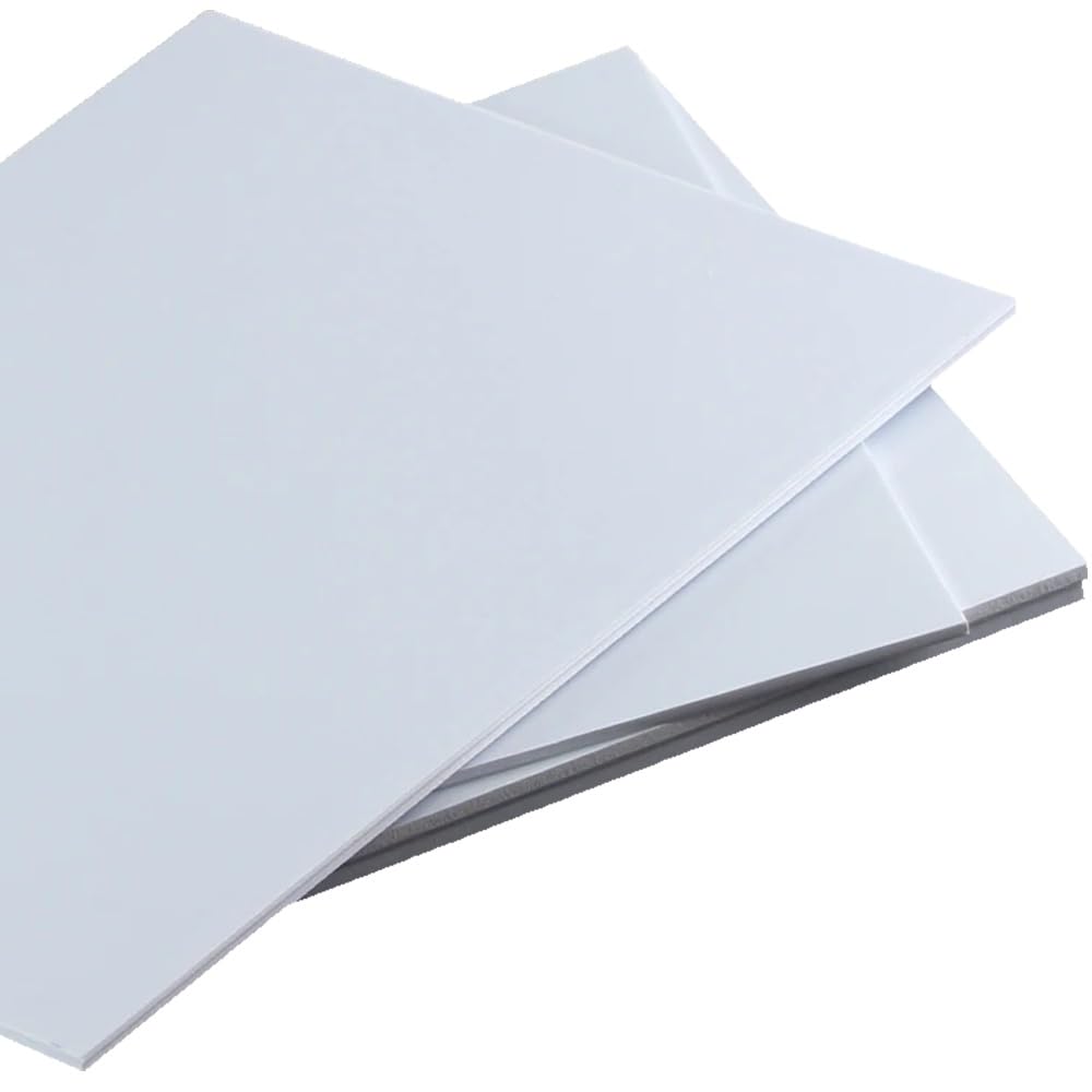 5 hojas de plástico reutilizables lisas ABS blancas for proyectos de bricolaje, opciones de espesor 1/2/3/4/5 mm(100x200x5mm)