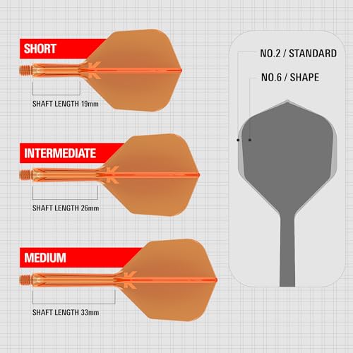 Image of Target Darts K Flex Integrated Dart Flight and Shaft, No.6 | 3-Pack K-Flex - No. 6, Kflex Precision-Molded 2-in-1 Dart Flights and Dart Shaft | Professional Dart Accessories