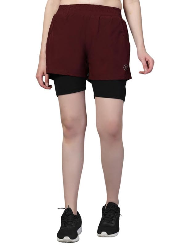 Image of CHKOKKO Gym Shorts for Women Workout Sports Running Quick Dry Fit Double Layer Inner Compression with Pockets Breathable Lightweight Wear