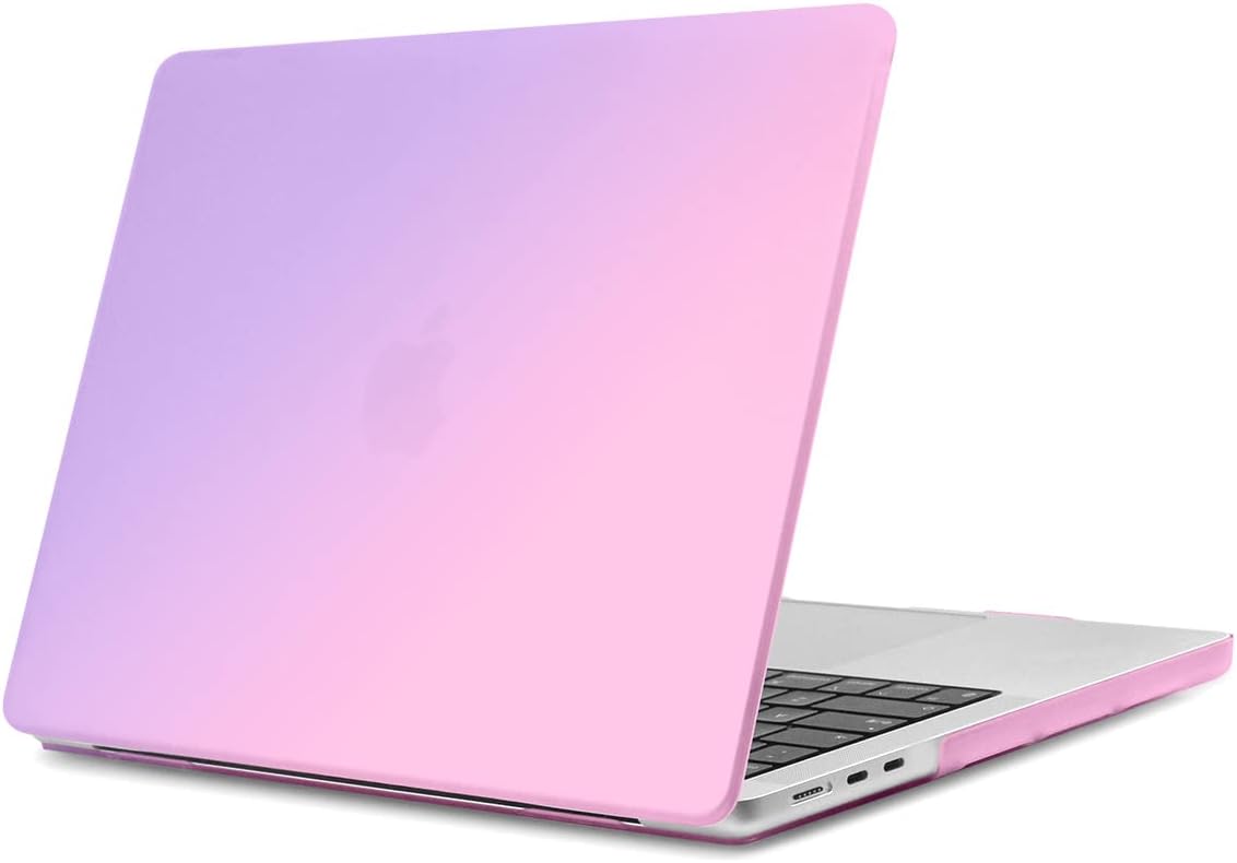 Teryeefi Case for MacBook Air 13.6 Inch Model A3240 A3113 A2681 (2022-2025 Release), Laptop Hard Case+USB 3 Adapter+Keyboard Cover+Stickers for MacBook Air 13 inch M4 M3 M2, Gradient Fink to Purple