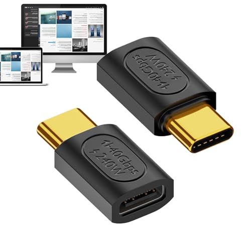 Adaptador tipo C de 240 W - USB 4.0 8K 40 Gbps de alta definición | Característica, adaptador de transmisión rápida para electrónica, hogar, viajes, viajes de negocios, camping, cuello