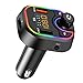 Produktbild Laxstory FM Transmitter Auto Bluetooth KFZ Radio Adapter, 3 USB-Ladegerät, Unterstützt TF Karte & USB-Stick, mit 7 Farben Umgebungslicht (Schwarz)