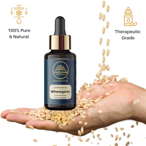 Image of Pure Wheat Germ Oil (Triticum Vulgare) For Skin, Hair, Body, Face, Anti-Aging, Cold Pressed, Natural, Therapeutic Grade Carrier Oil 30ml