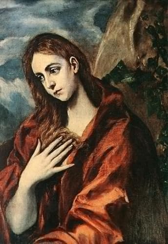 Lienzo decorativo Penitente Maddalena de El Greco para cuadros de salón y oficina 60x90