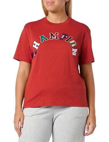 Champion Rochester 1919 Bookstore W Athletic Jersey Combed Relaxed L-s Crewneck Camiseta, Rojo Ocre, Mujer
