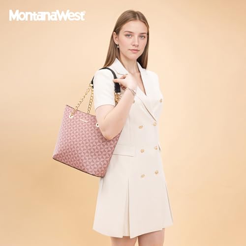 Image of Handbags for Women Chain Shoulder Vegan Leather Tote Bag Top Handle Handbag